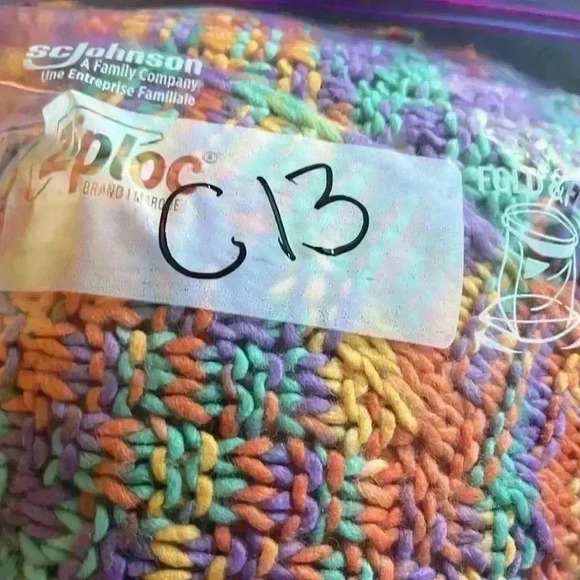 SHEIN Multi Color Crop  Cardigan Long Sleeves Loose Knit/Crochet Size USA 4 - Picture 9 of 9